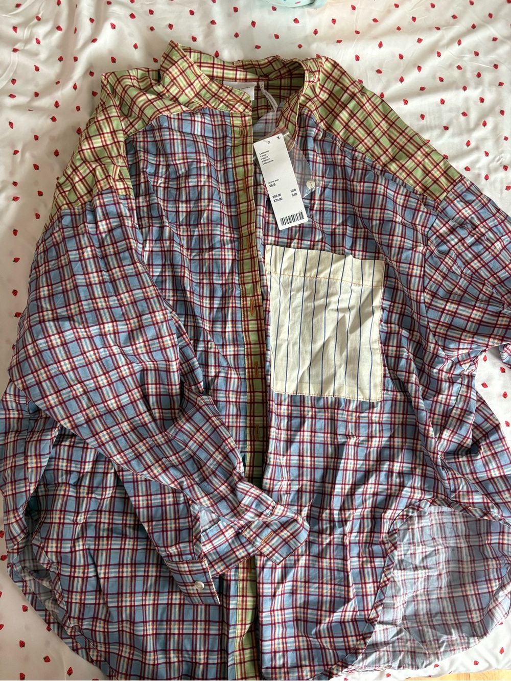 Plaid button up/cover up Jacket - Multicolor